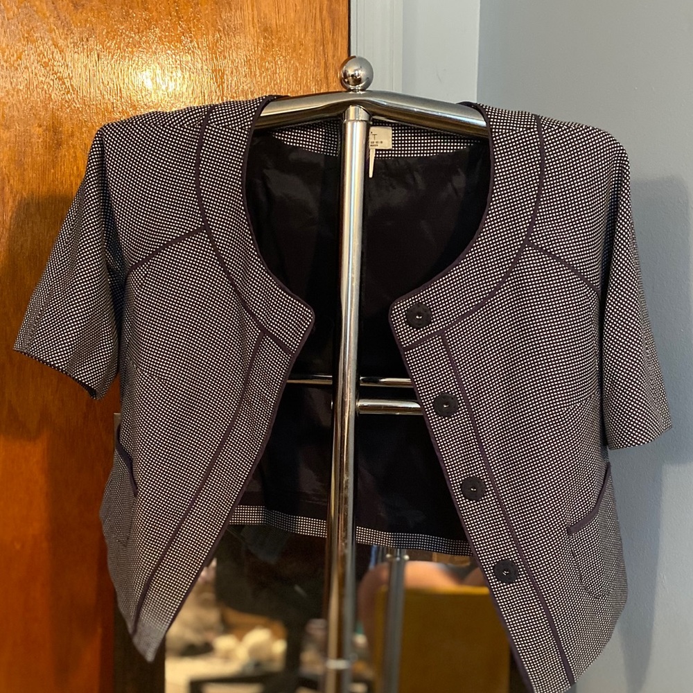 LOFT | Crop Checkered Pattern Blazer/Jacket